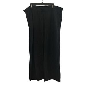 Gap Womens Gauze Cotton Pull On Wide Leg Pants Size XXL Black Beachy Boho Lounge